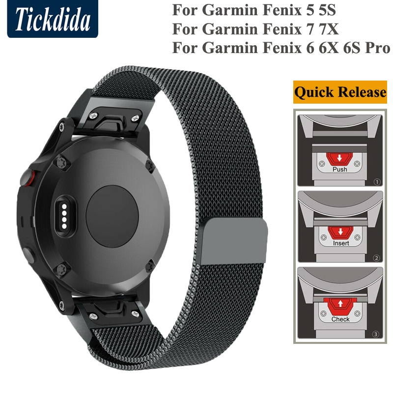 Dây Đeo Inox Cho Đồng Hồ Thông Minh Garmin Fenix 7 /Fenix 7X/Fenix 6X Pro 6 5 Plus Forerunner 935 945