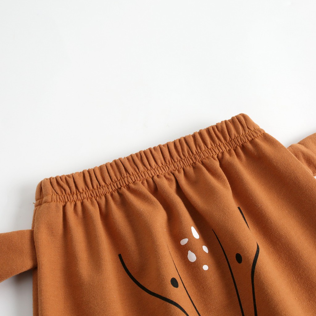 Sanlutoz Vật Dễ Thương Áo Thun Tay Dài + Quần Cotton In Họa Tiết Động