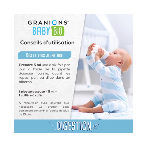 Siro tiêu hóa Granions Kid Bio Digestion 125ml cho bé date 11/2023