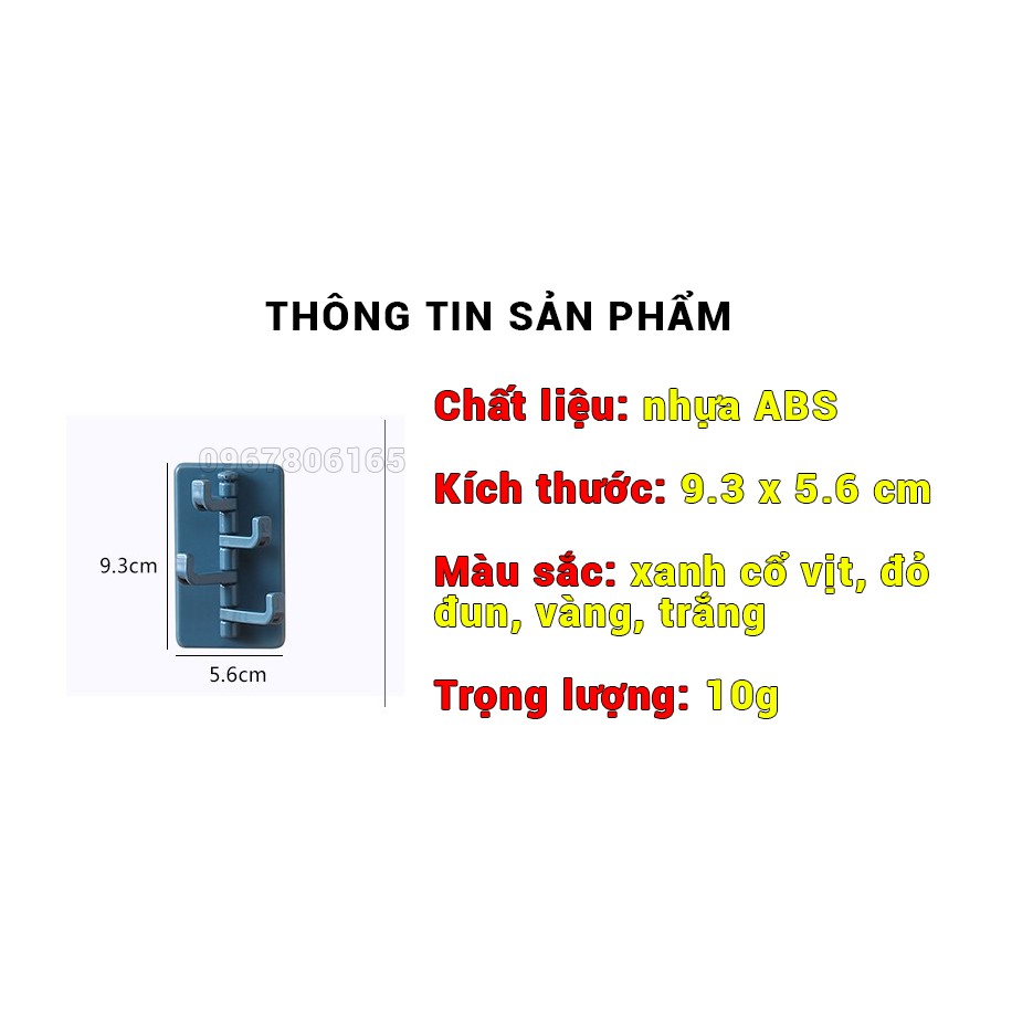 Móc treo đồ dán tường 4 nhánh hình cây thông chịu lực tốt