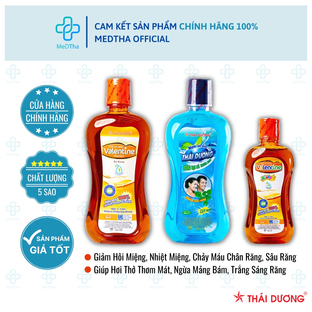 Nước súc miệng Valentine - Hỗ trợ trị hôi miệng, nhiệt miệng, chảy máu chân răng