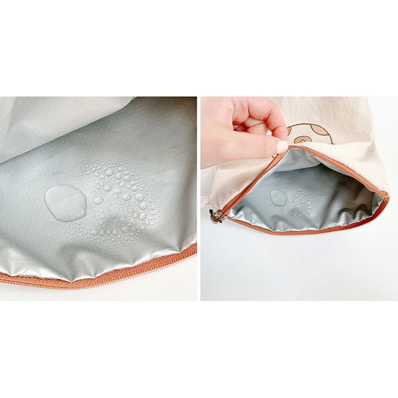 Bộ Túi Đựng Mỹ Phẩm Bằng Vải Canvas Chống Thấm Nước Phong Cách Hàn Quốc Tiện Dụng