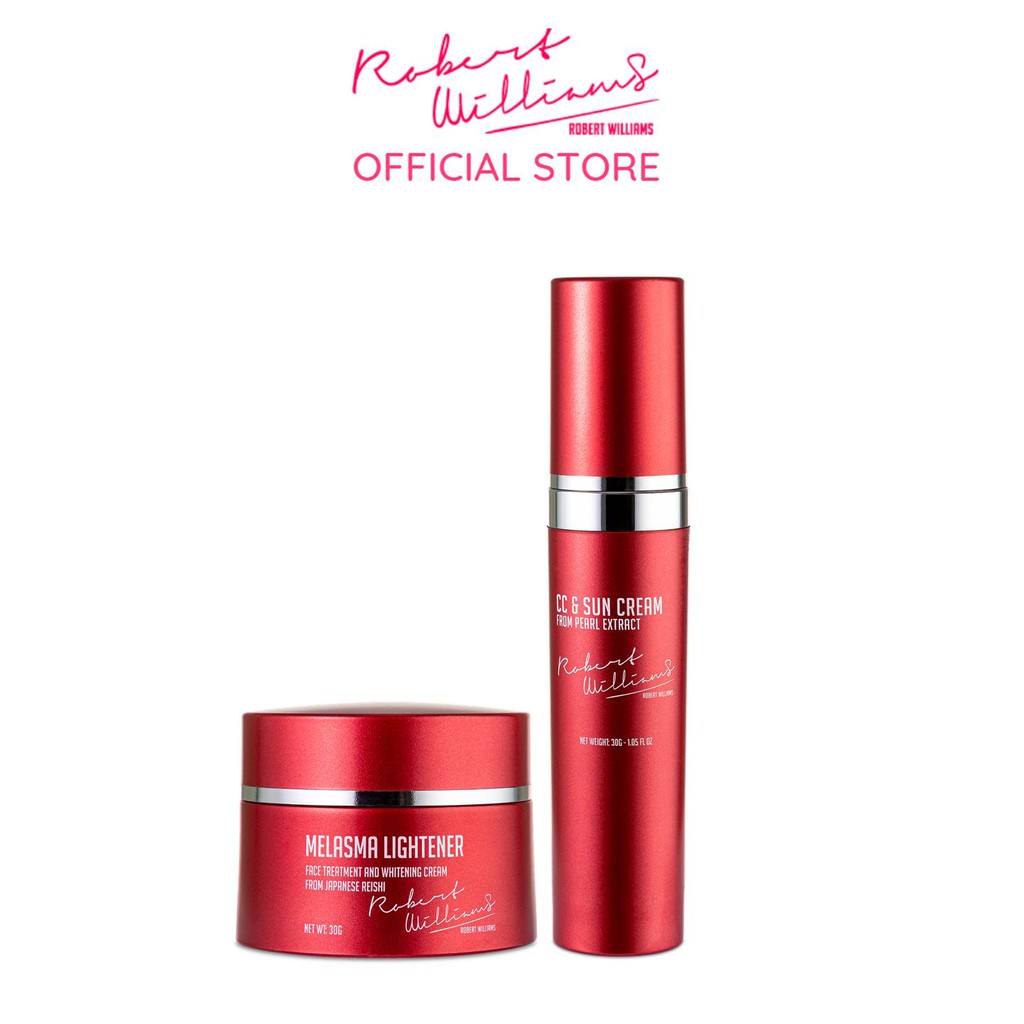 Bộ đôi Chống nắng hiệu quả ROBERT WILLIAMS Kem giảm nám chuyên sâu Linh chi đỏ 30g và Kem chống nắng CC cream 30g  (SPF5