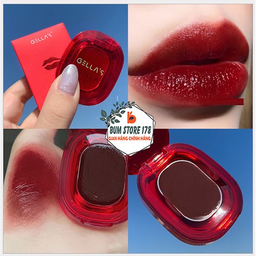 Son dưỡng môi có màu Gella's Pot Lip trang điểm nhiều màu sắc, Son bóng có màu dưỡng ẩm mền mịn môi