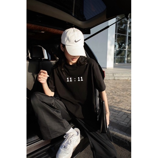 ÁO THUN TAY LỠ COTTON 11:11 FORM UNISEX NAM NỮ (hình chụp thật)