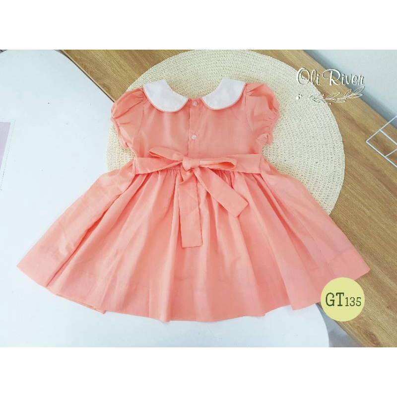 ĐẦM SMOCK CAM CỔ SEN NHẸ NHÀNG