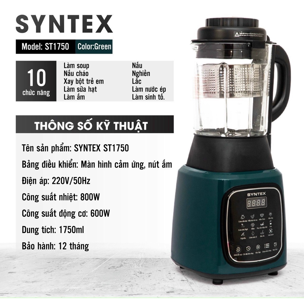 Máy Xay Nấu Sữa Hạt Đa Năng Syntex ST-1750 giữ trọn chất dinh dưỡng - Món ngon thêm càng ngon