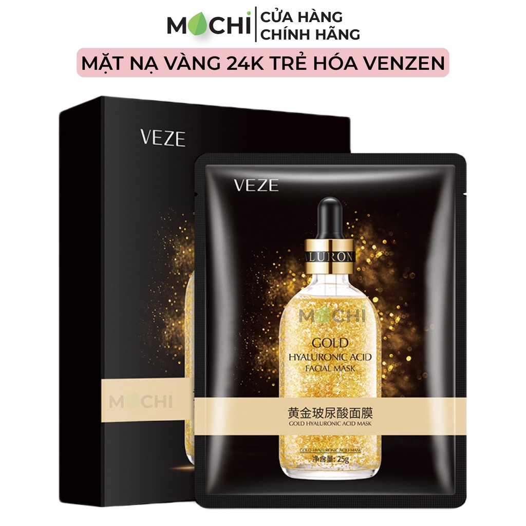 Mặt Nạ Giấy Vàng 24K Dưỡng Trắng Da l Thải Độc Mụn l Trẻ Hoá l Cấp Ẩm Mask Đắp Mặt Gold Venzen Nội Địa Trung MOCHI SHOP