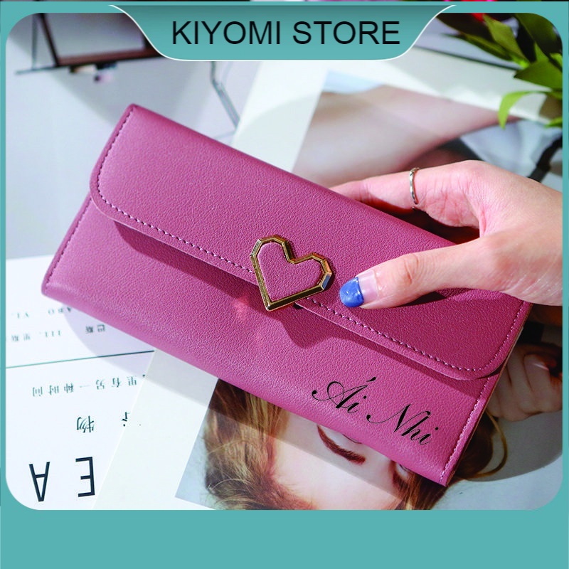 Ví nữ cầm tay khắc theo yêu cầu đẹp dáng dài  giá rẻ thời trang cao cấp nhiều ngăn đựng tiền giá rẻ KIYOMI STORE