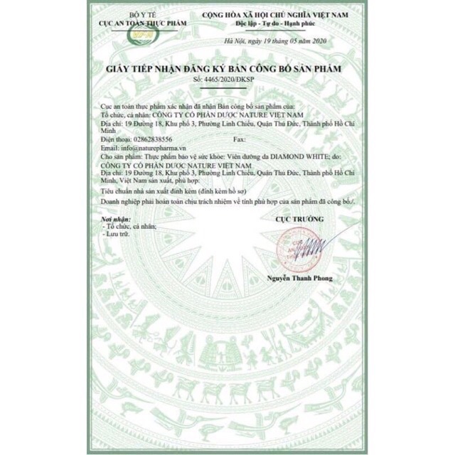 Viên uống trắng da Diamond White