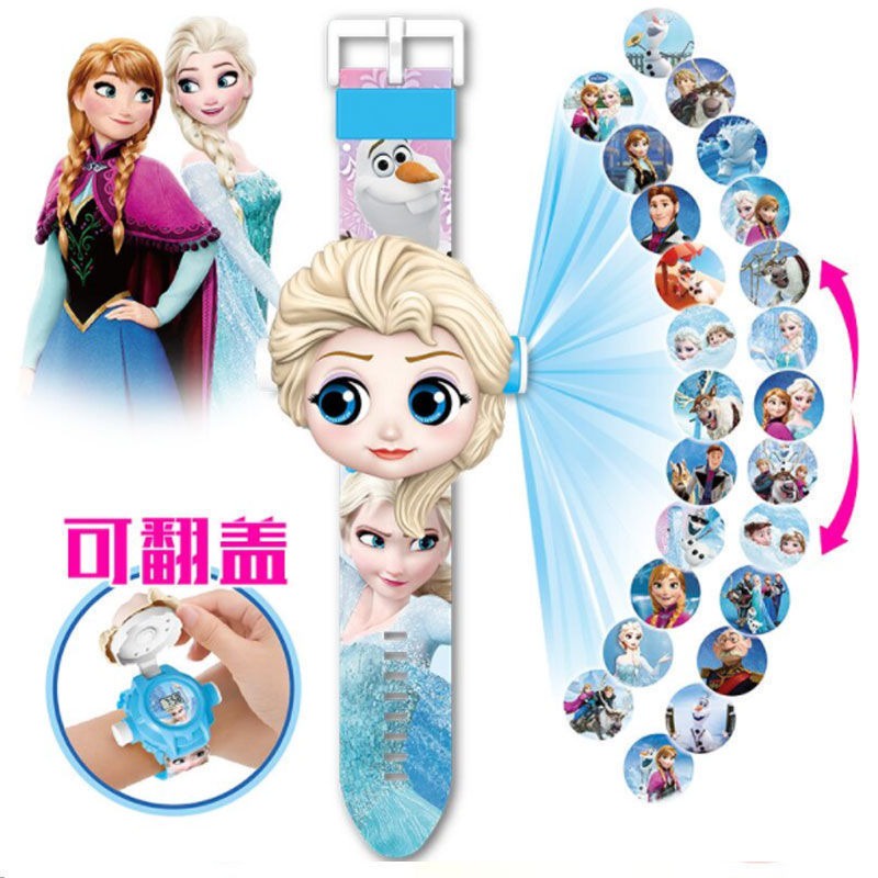 Đồng hồ chiếu 24 hình hoạt hình The Avengers Superhero SpiderMan Iron Man Hulk Trẻ em có đèn rọi biến hình