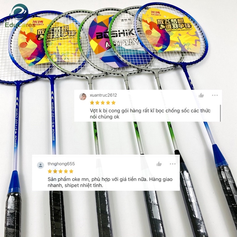 Bộ 02 vợt cầu lông Boshika sport 601 - Tặng kèm 2 quả cầu dành cho học sinh, sinh viên