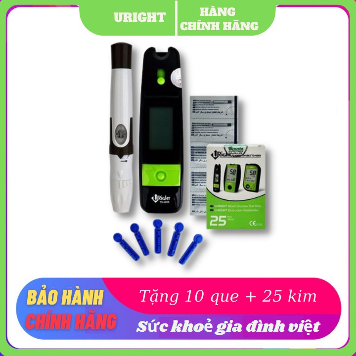 Máy đo đường huyết Uright TD-4265 tặng 05 que thử và 25 kim chích máu