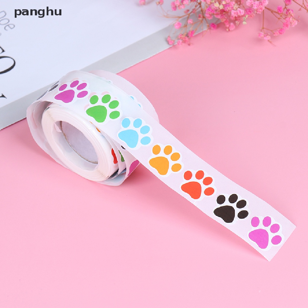 Bộ 500 Miếng Dán Hình Dấu Chân Chó / Mèo Nhiều Màu Sắc
