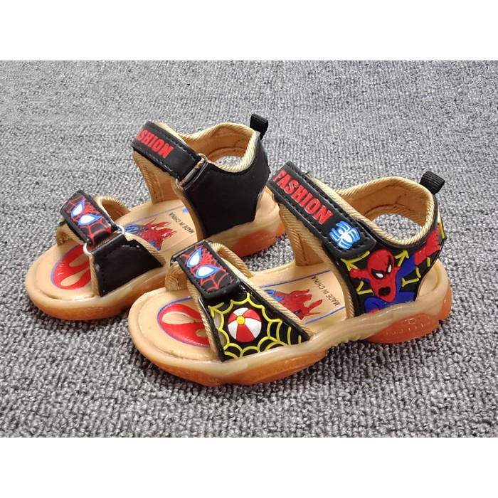 sandal bé trai size 21-26 nhện màu đèn led