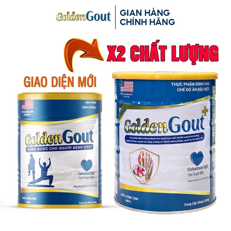 Combo 2 lon sữa non Golden Gout định dưỡng dành cho người gút hộp 650g hàng chính hãng giá tốt