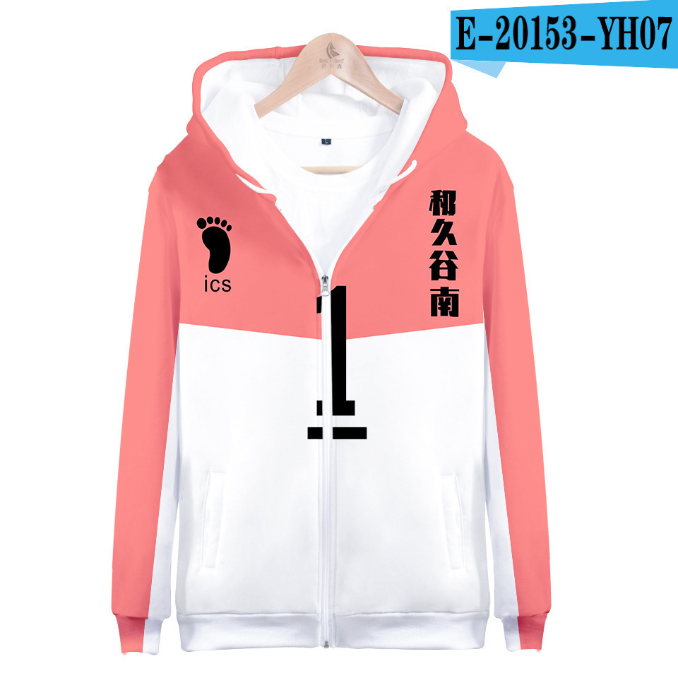 Áo Khoác Hoodie Tay Dài Khóa Kéo Hóa Trang Nhân Vật Fukurodani Phim Haikyuu Nekoma Date Tech