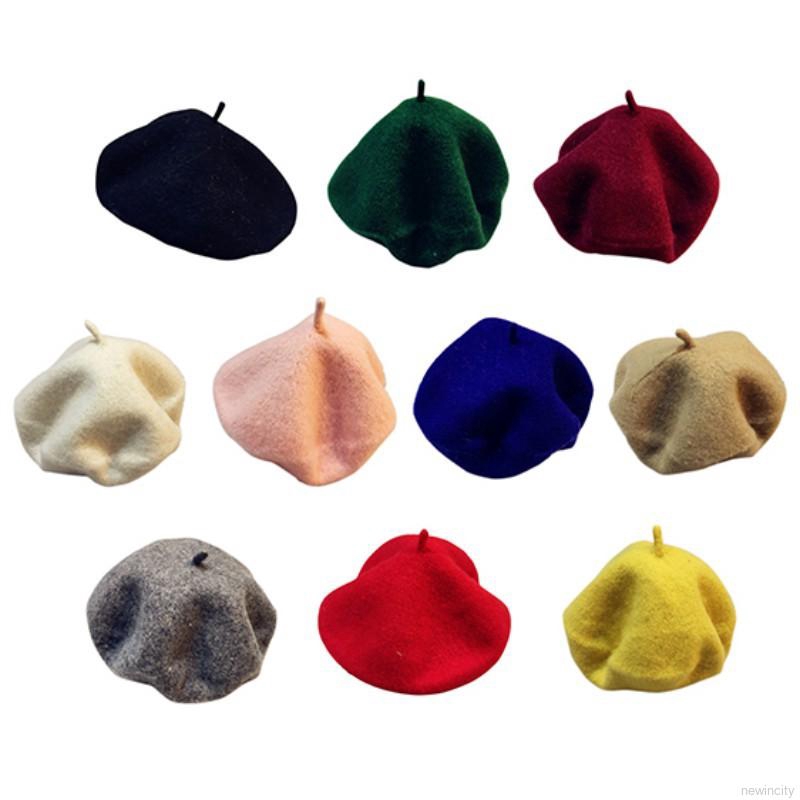 Mũ beret len mềm mại giữ ấm cho bé 2-5 tuổi