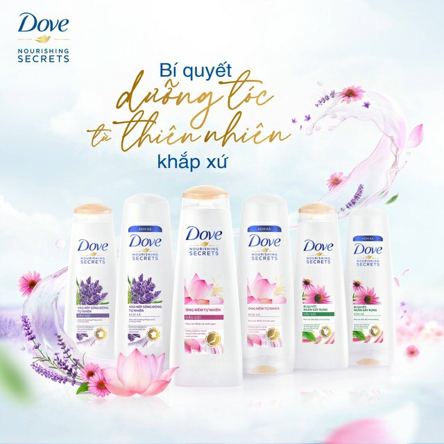 Dầu gội 650gr / dầu xả 620gr Dove thiên nhiên Óng mềm tự nhiên
