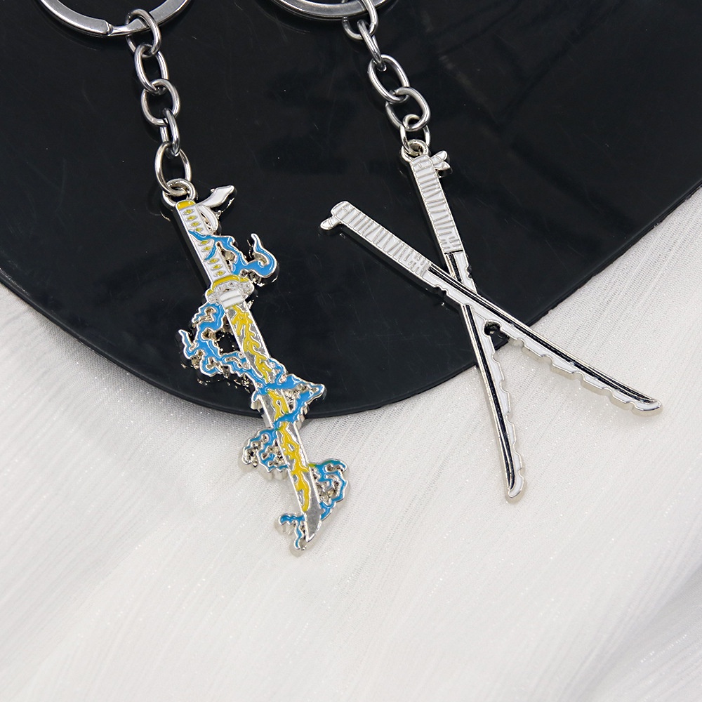 Móc Khóa Kim Loại Hình Thanh Kiếm Kochou Shinobu Rengoku Kyoujurou Tanjirou 1