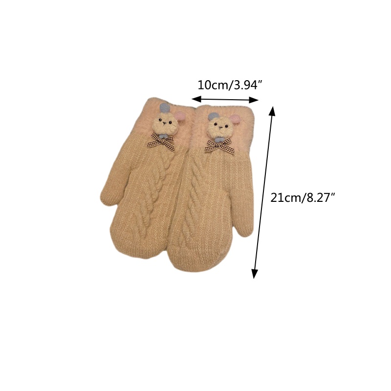 Găng Tay Lông Xù Kiểu Dáng Hoạt Hình Dễ Thương Dành Cho Mùa Đông