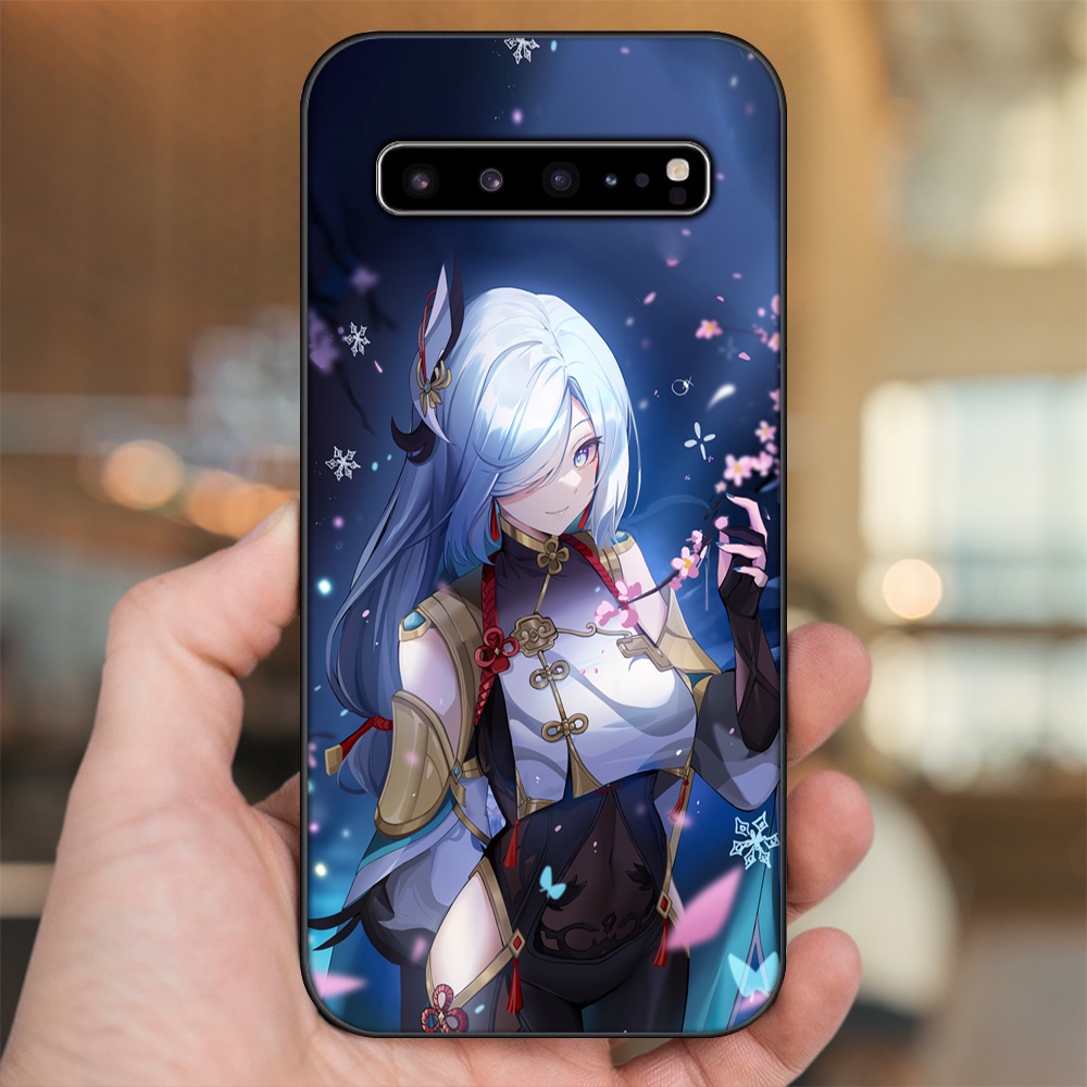Ốp lưng Samsung S10, S10 5G, S10 Plus viền đen in hình Shenhe Genshin Impact