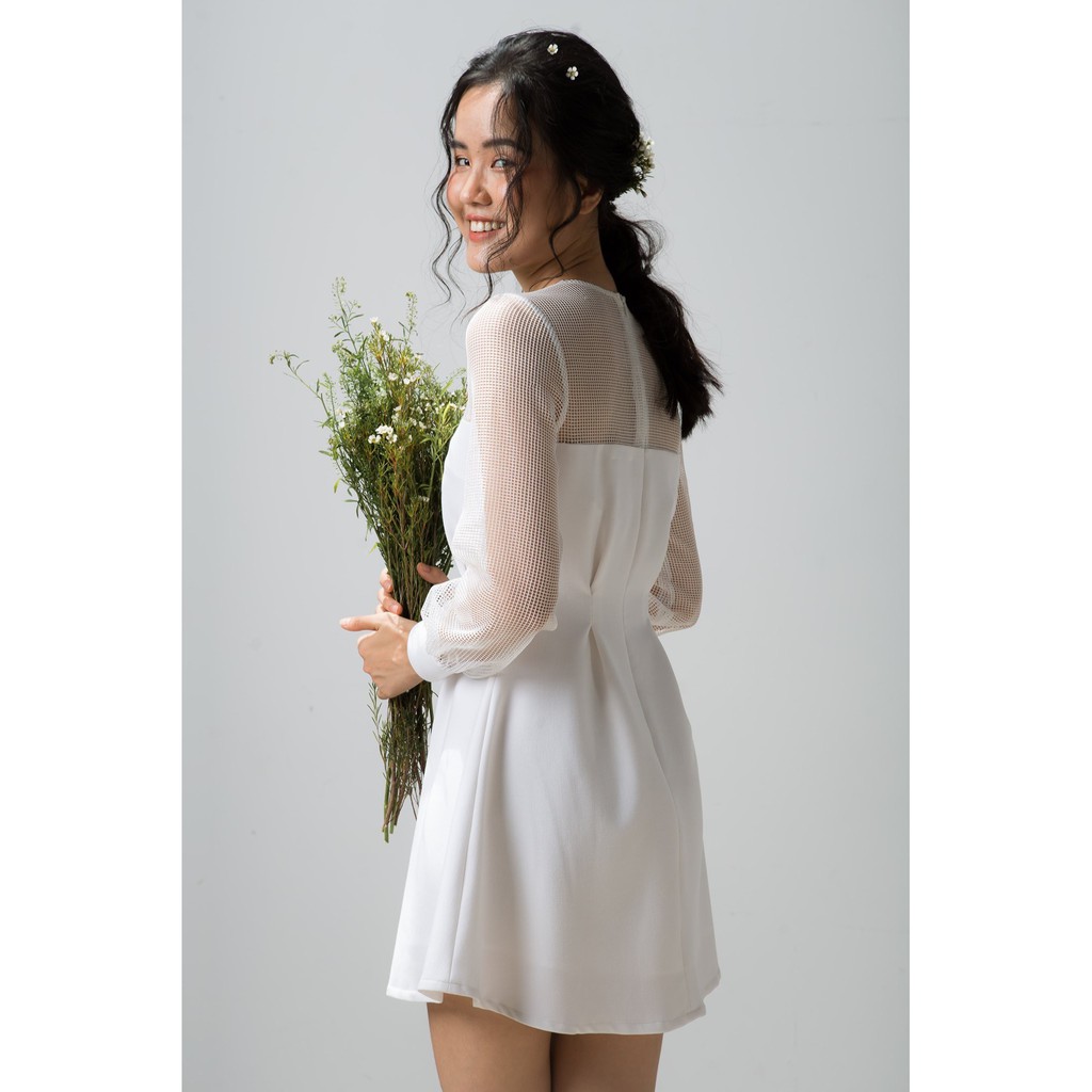 ĐẦM TAY DÀI PHỐI LƯỚI - D1140 | BigBuy360 - bigbuy360.vn