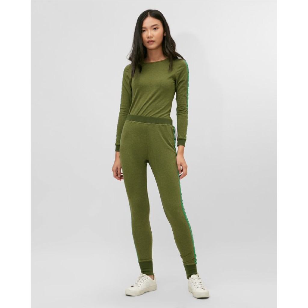 Quần Legging nữ Yvette LIBBY N'guyen Paris, YVETTE COOL WB1, Màu xanh rêu, Cotton Melange hữu cơ