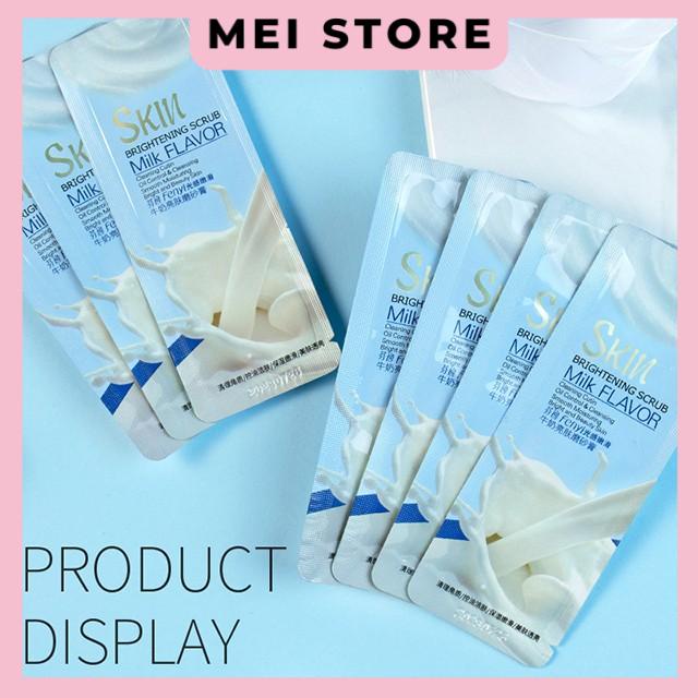 Gel Tẩy Tế Bào Chết Sữa Bò Fenyi Skin Brightening Scrub Milk Flavor Gói Nhỏ Tiện Dụng 3g
