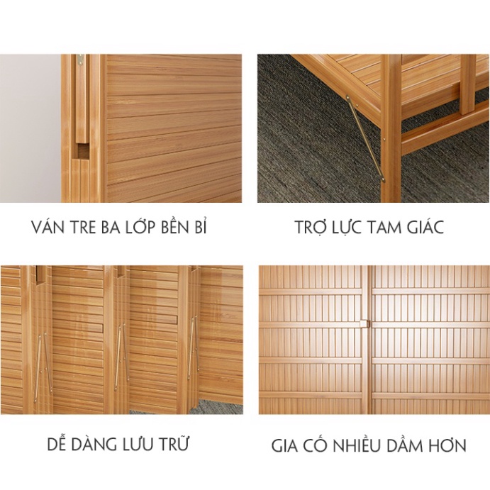 Giường Tre Gấp Gọn Cao Cấp, Giường Xếp Nghỉ Trưa Thư Giãn Văn Phòng Kích thước 80*197cm .
