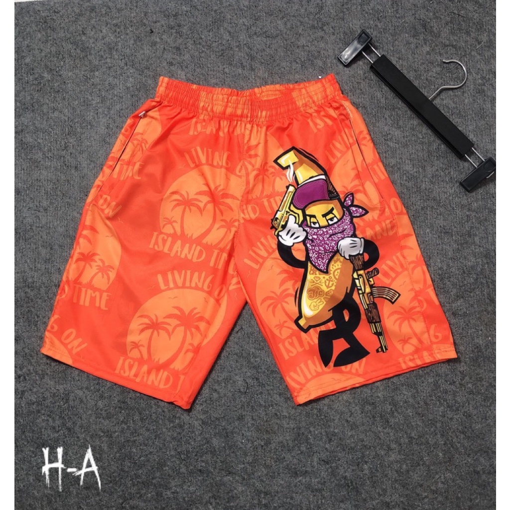 Quần Đùi Nam ,Quần short nam thể thao in hình 3D sắc nét có 2 túi khóa tiện lợi đi du lịch