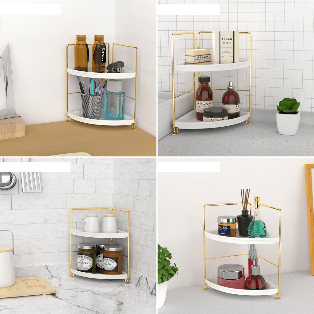 Kệ đựng mỹ phẩm 2 tầng tiện dụng, kệ nhà tắm Oron siêu xinh
