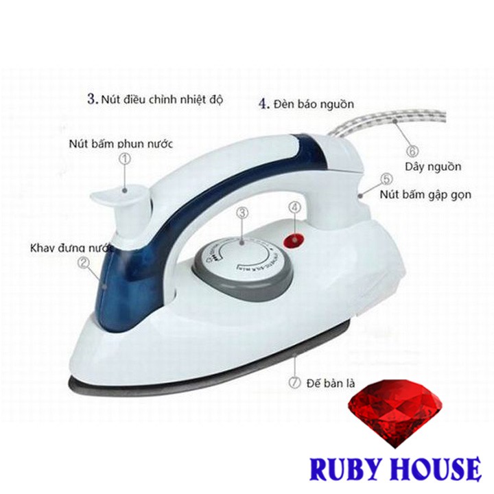 Bàn là mini 258, Bàn là du lịch gấp gọn-Ruby House