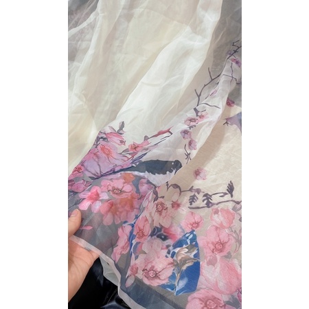 Vải Oganza hoa 160k/4m khổ 1,5