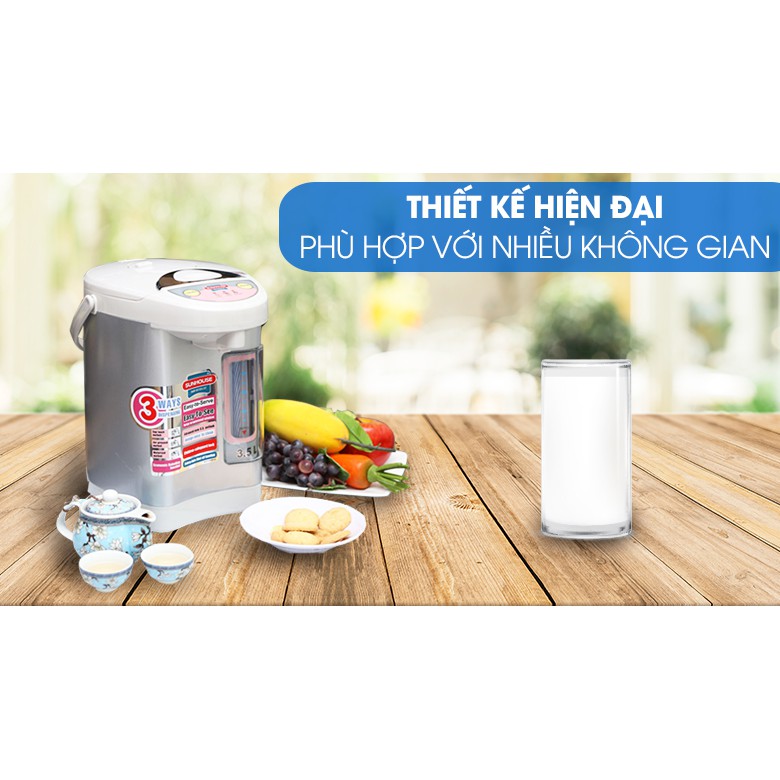 [Mã ELHADEV giảm 4% đơn 300K] Bình Thuỷ Điện Sunhouse SH1535 Dung tích 3.5 Lít - Bảo Hành 12 Tháng