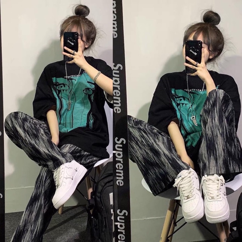 Quần Ống Suông Hoạ Tiết 3D Unisex