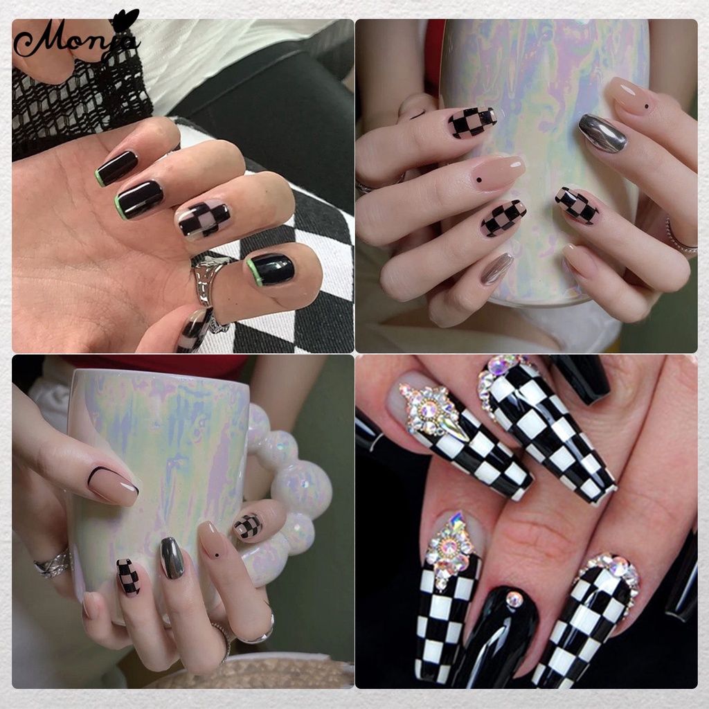 MONJA Miếng Dán Trang Trí Móng Toàn Diện Họa Tiết Bầu Trời Sao 3D DIY