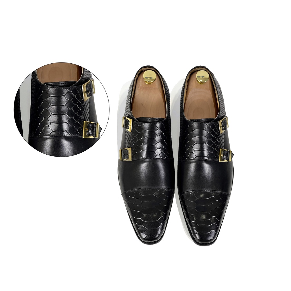 Giày Homme Le Marche - Double Buckle Monk Strap