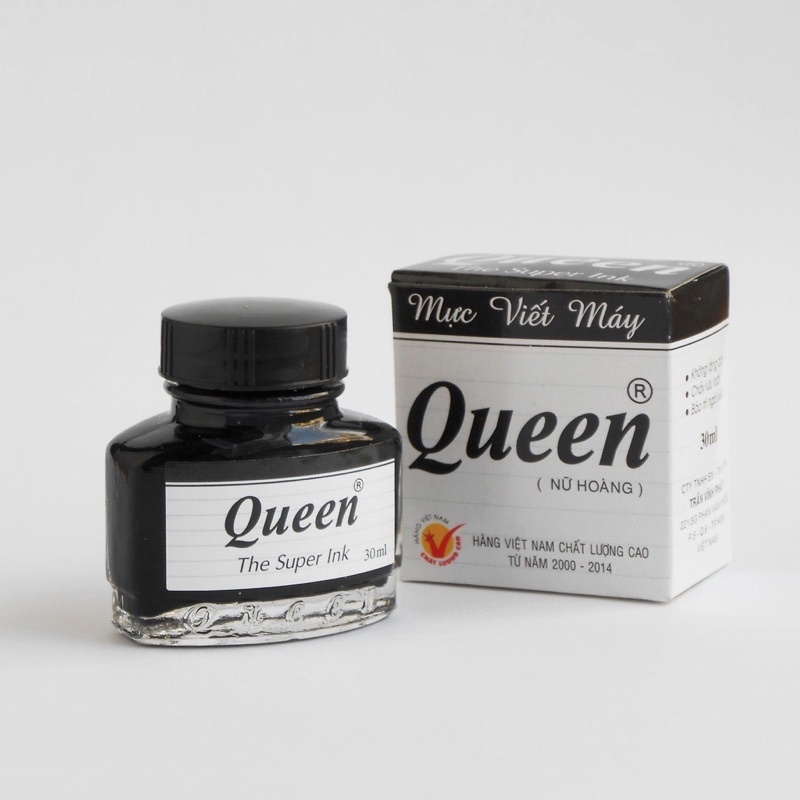 Mực viết bút máy Queen xanh-đen