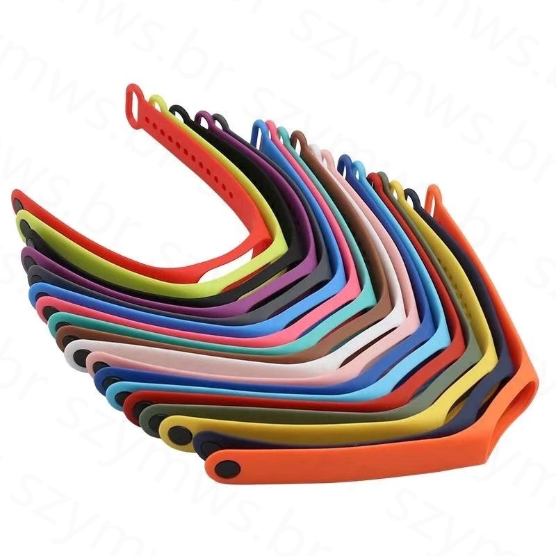 Dây Đeo Thay Thế Chất Liệu Silicon Màu Trơn Cho Xiaomi Mi Band 6 7 5 4 3