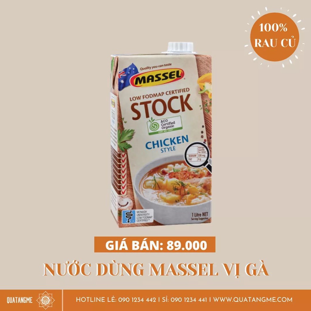 Nước Dùng Hầm Sẵn Vị Rau Củ Massel Organic Liquid Stock Vegetable 1 Lít của Úc Hạn sử dụng 2021