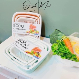 Bộ thau rổ nhựa đa năng 6 món Ecco cao cấp