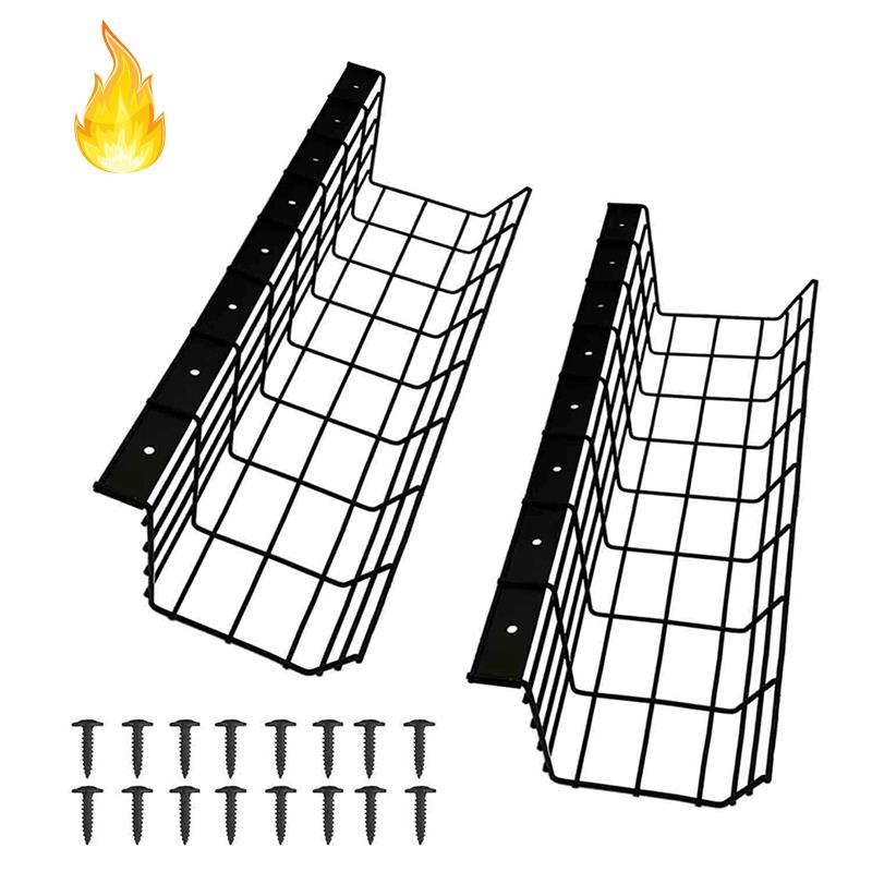 Bộ 2 khay giữ dây cáp dưới bàn làm việc làm từ thép carbon màu đen tiện lợi