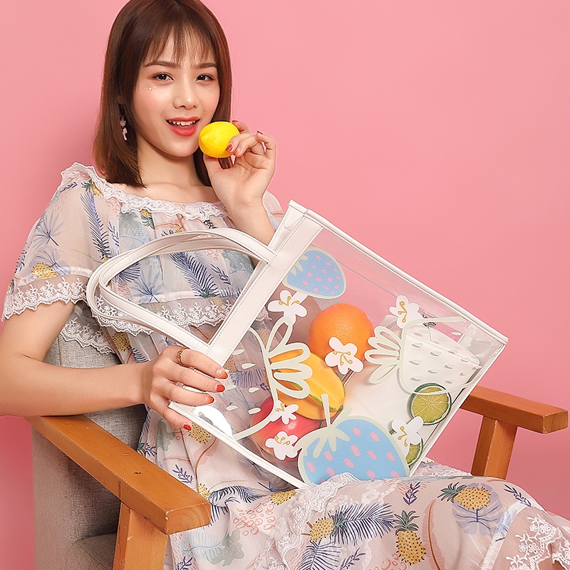 IELGY Túi Đeo Vai Cỡ Lớn Màu Trong Suốt Thời Trang Cho Nữ