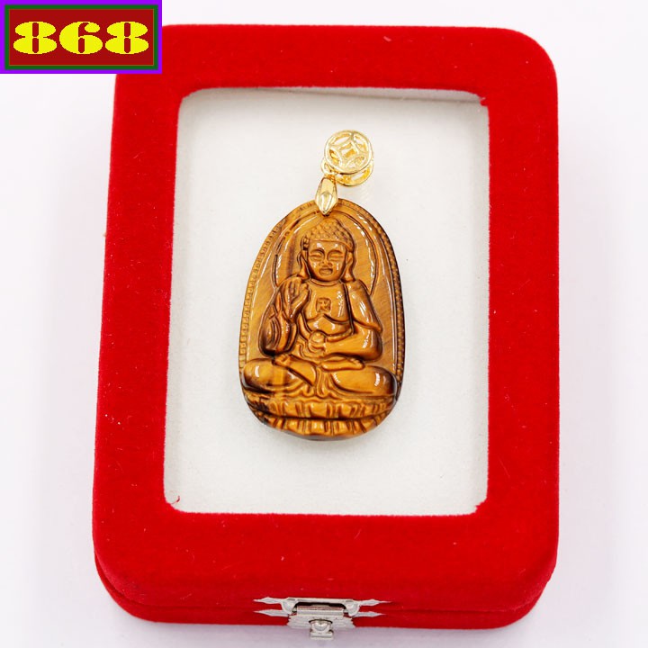 Mặt dây chuyền Phật A Di Đà nâu 3.8cm - Hộ mệnh người tuổi Tuất và tuổi hợi