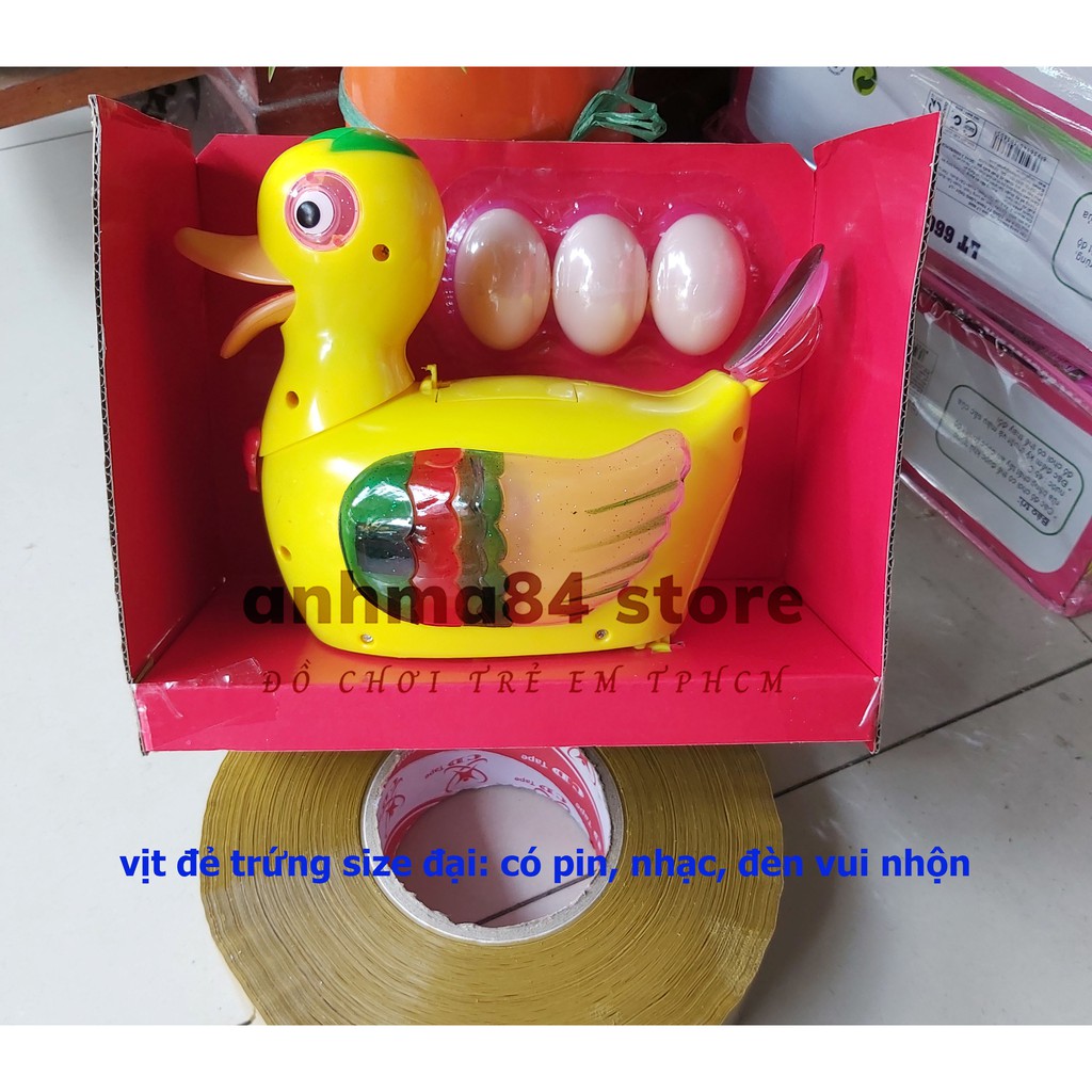 Đồ chơi VỊT ĐẺ TRỨNG CHẠY PIN VUI NHỘN - Chú vịt có pin nhạc SIZE ĐẠI đẻ trứng dễ thương - anhma84 store