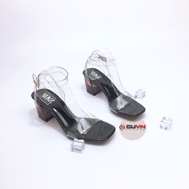 Sandan quai trong gót đá đỏ trụ 6cm