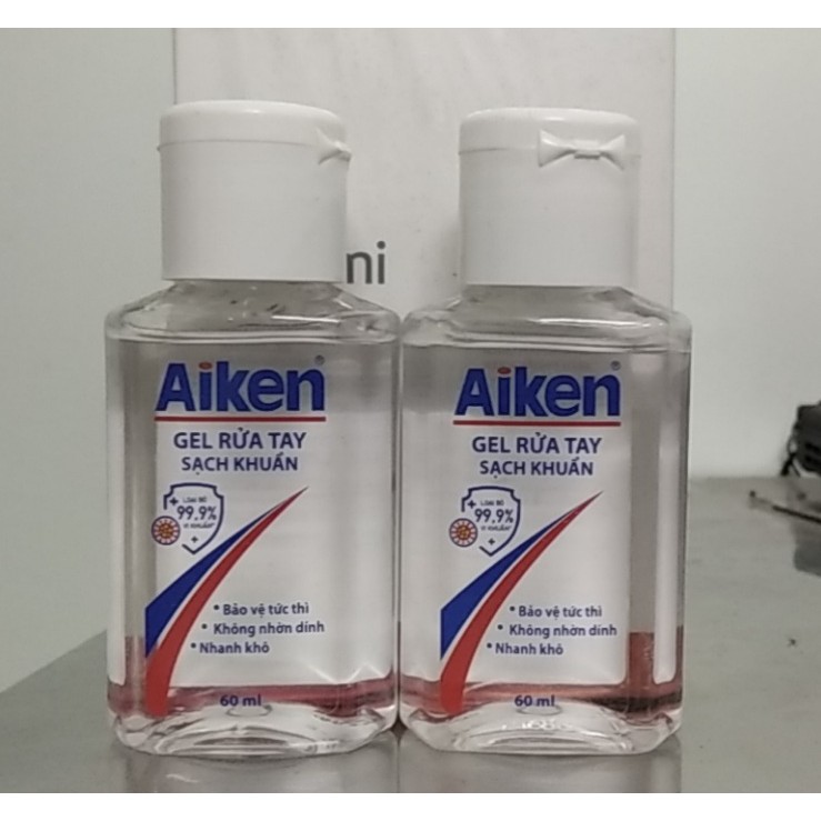 Gel rửa tay kháng khuẩn Aiken 60ml (nhỏ gọn tiện lợi)