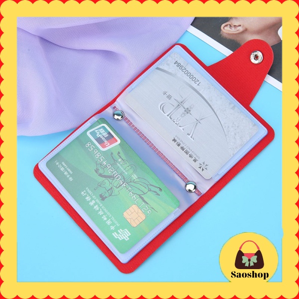 Ví đựng thẻ bằng trong suốt chất PVC 12 ngăn tiện dụng- saoshop