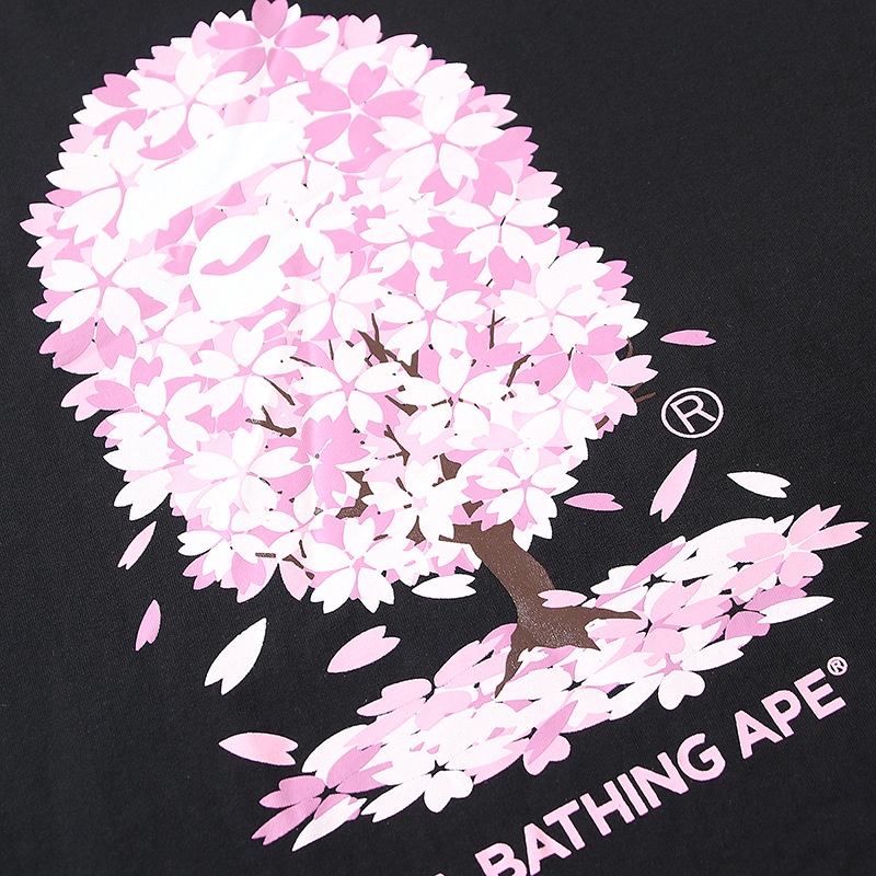 Áo Tee Bape x Sakura hoa anh đào hồng , Áo Thun Bape Shark Cá mập, chất liệu Cotton, màu đen BapeVN